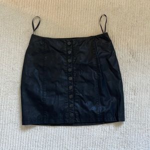 Selling black leather free people skirt!